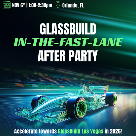November 6, 1-2:30, GlassBuild After Party